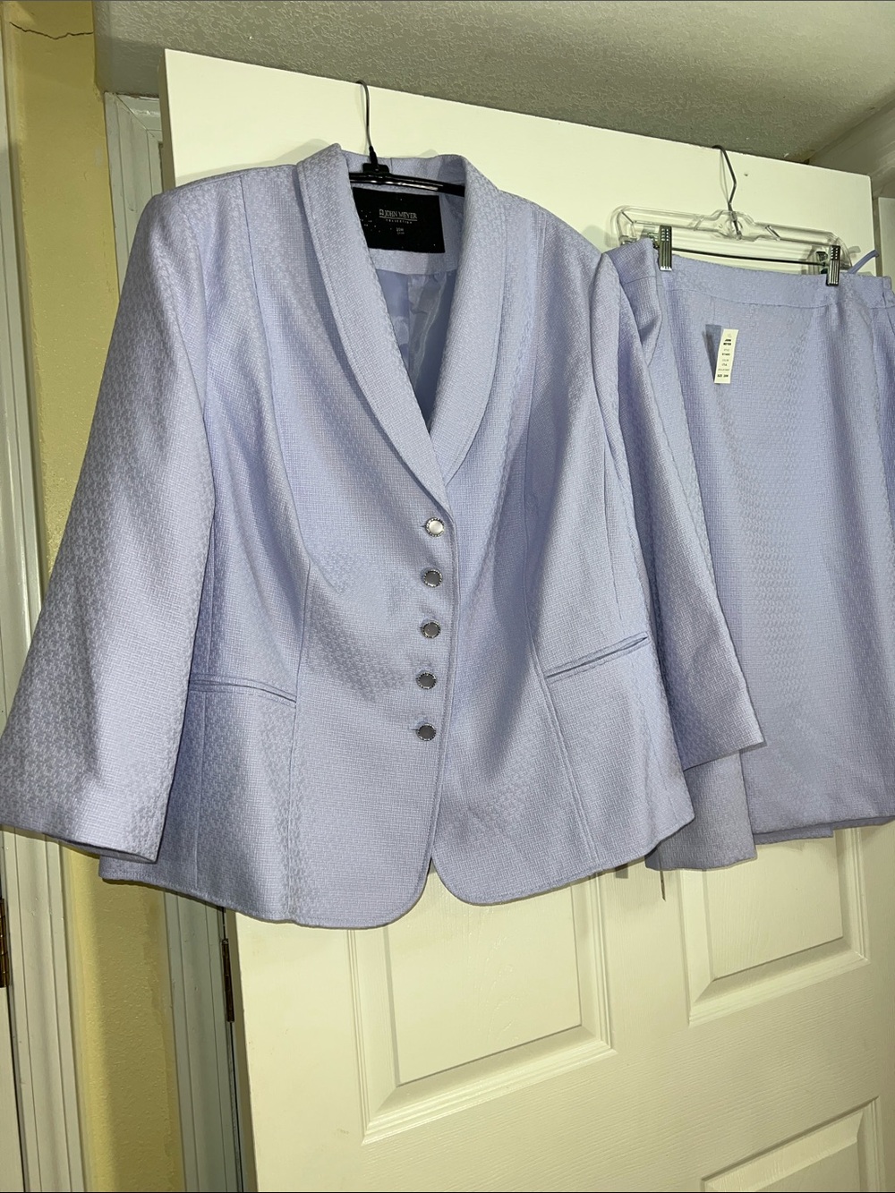 Lavender Textured Shawl-Collar Blazer